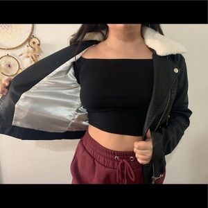 Black leather jacket